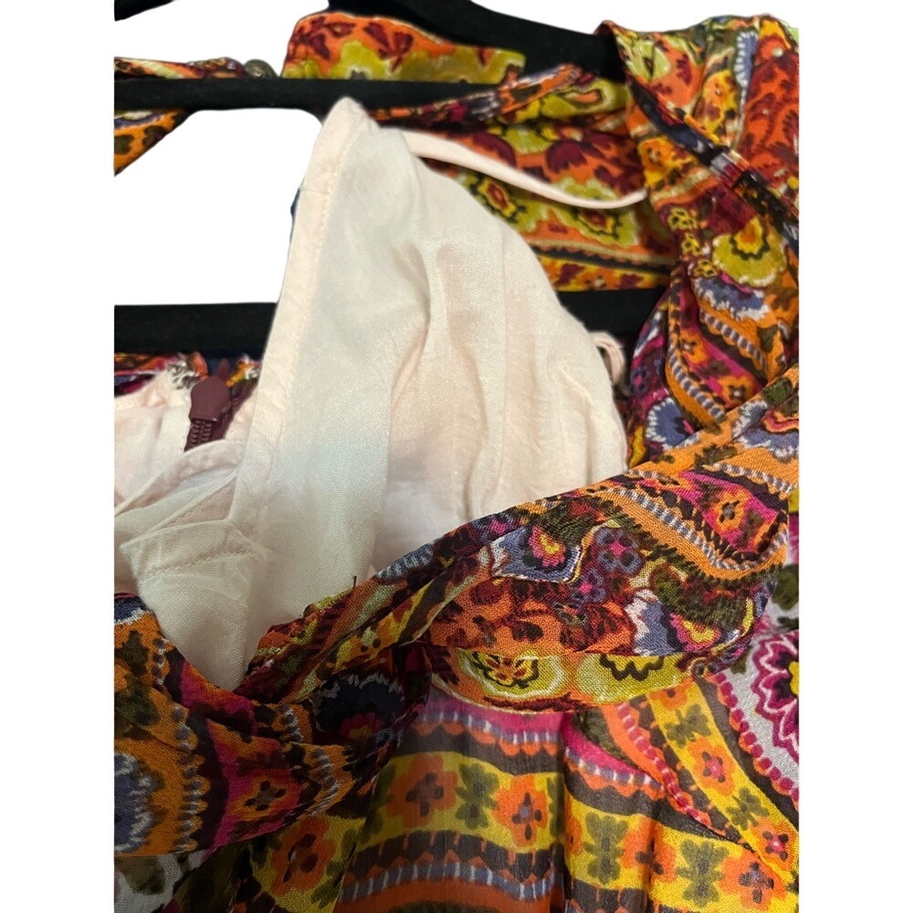 Anthropologie Akemi + Kin Red Orange Boho Maxi Dress Size 2Sleeveless Patterned - Picture 8 of 9